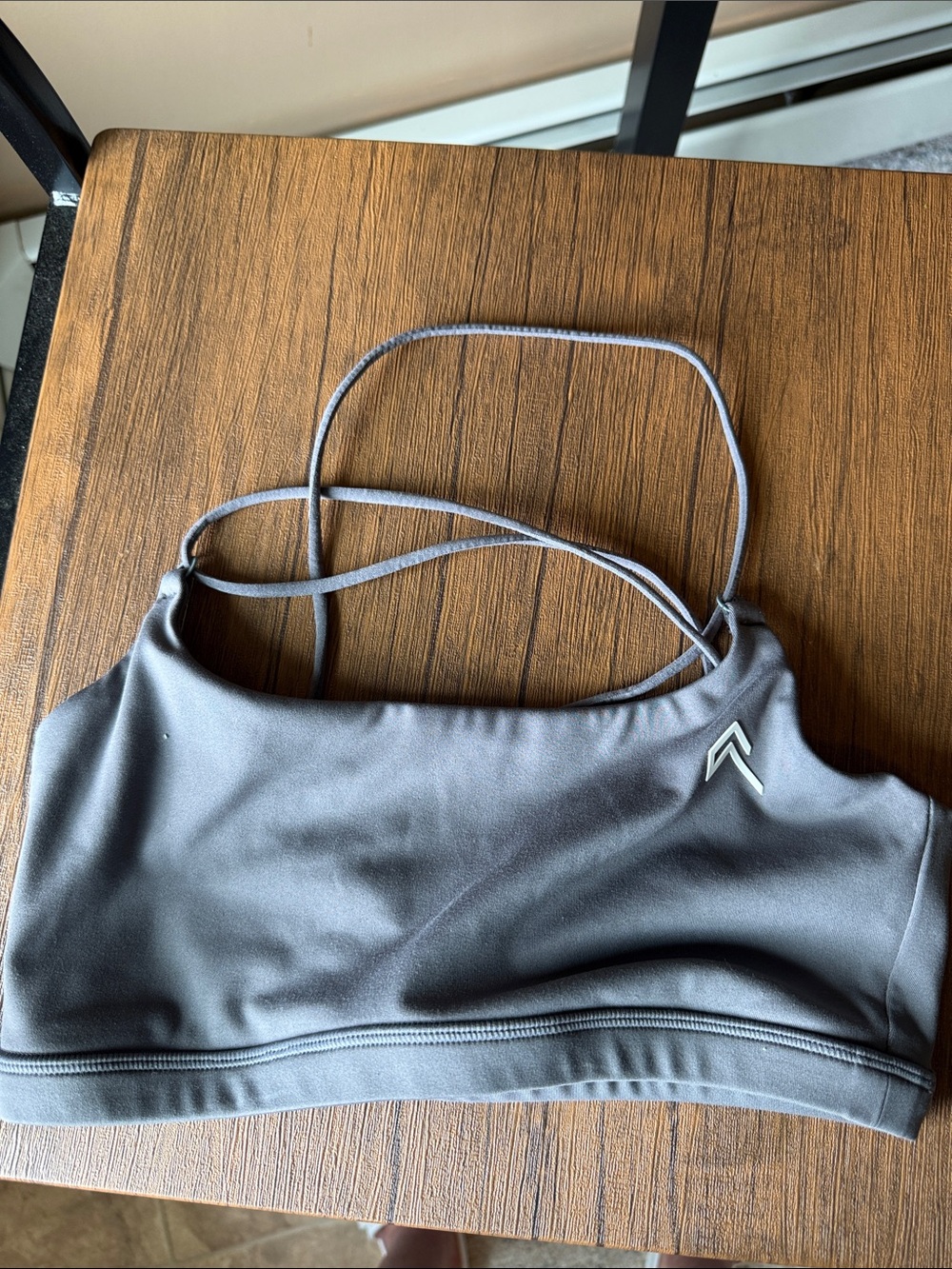 Oner Active Gray Strappy Sports Bra with Double Back Straps